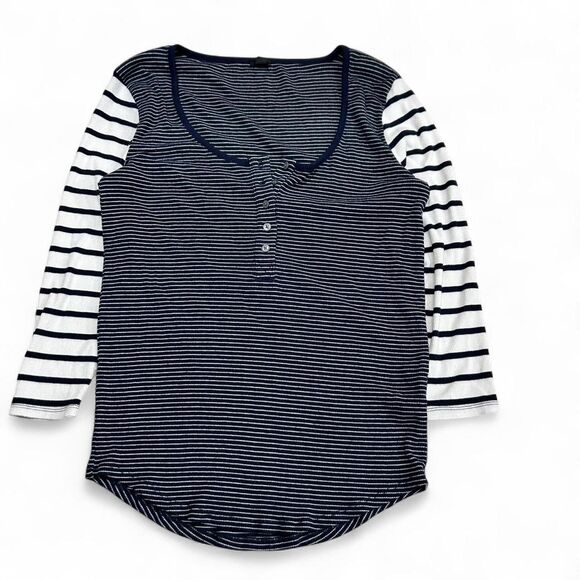 J. Crew Tops - J. Crew Nautical Ribbed Henley Top